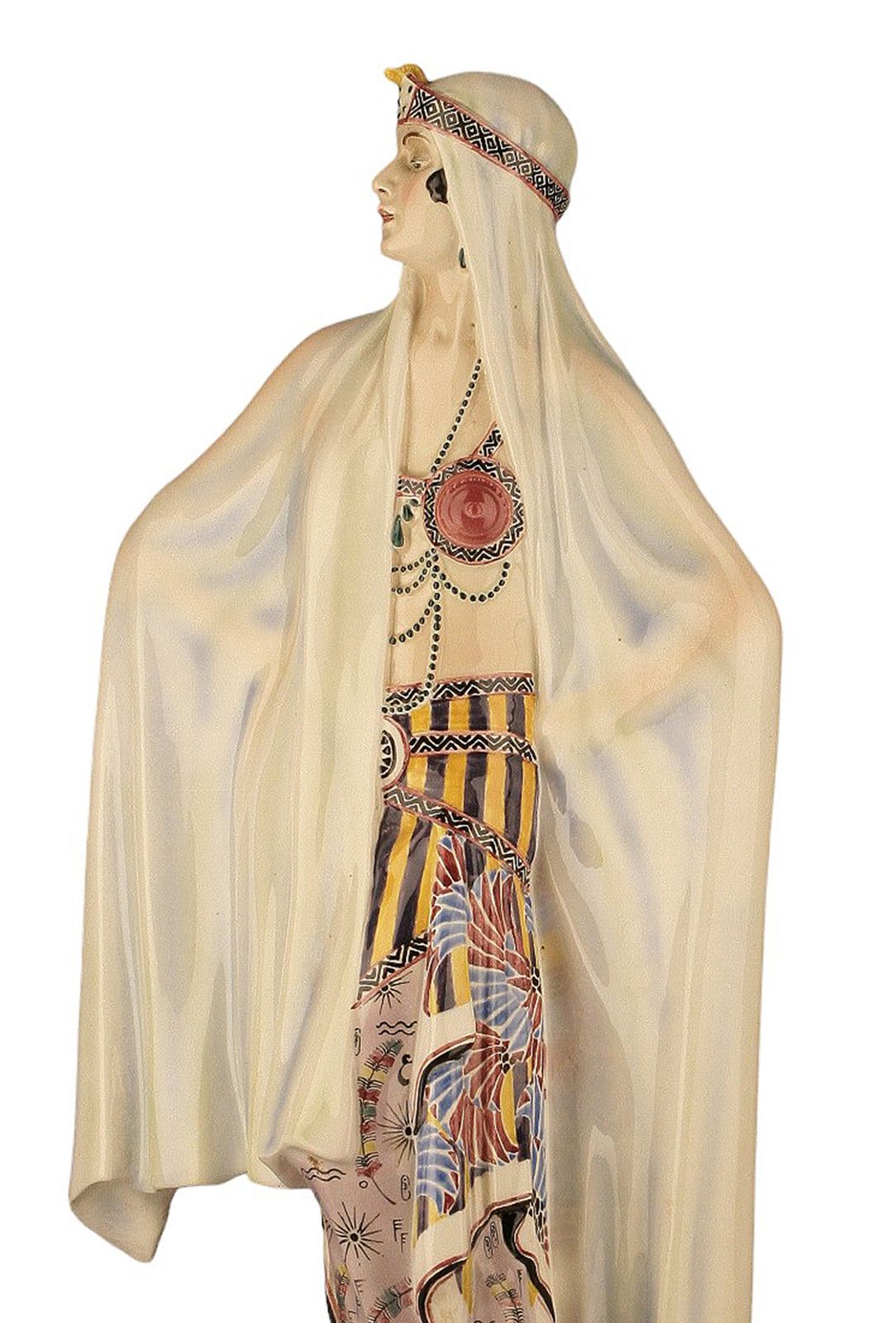 Art Déco Odalisque Ceramic Sculpture 'Aida' Designed By Josef Lorenzl For Goldscheider Manufactory In Vienna, Austria photo vintage