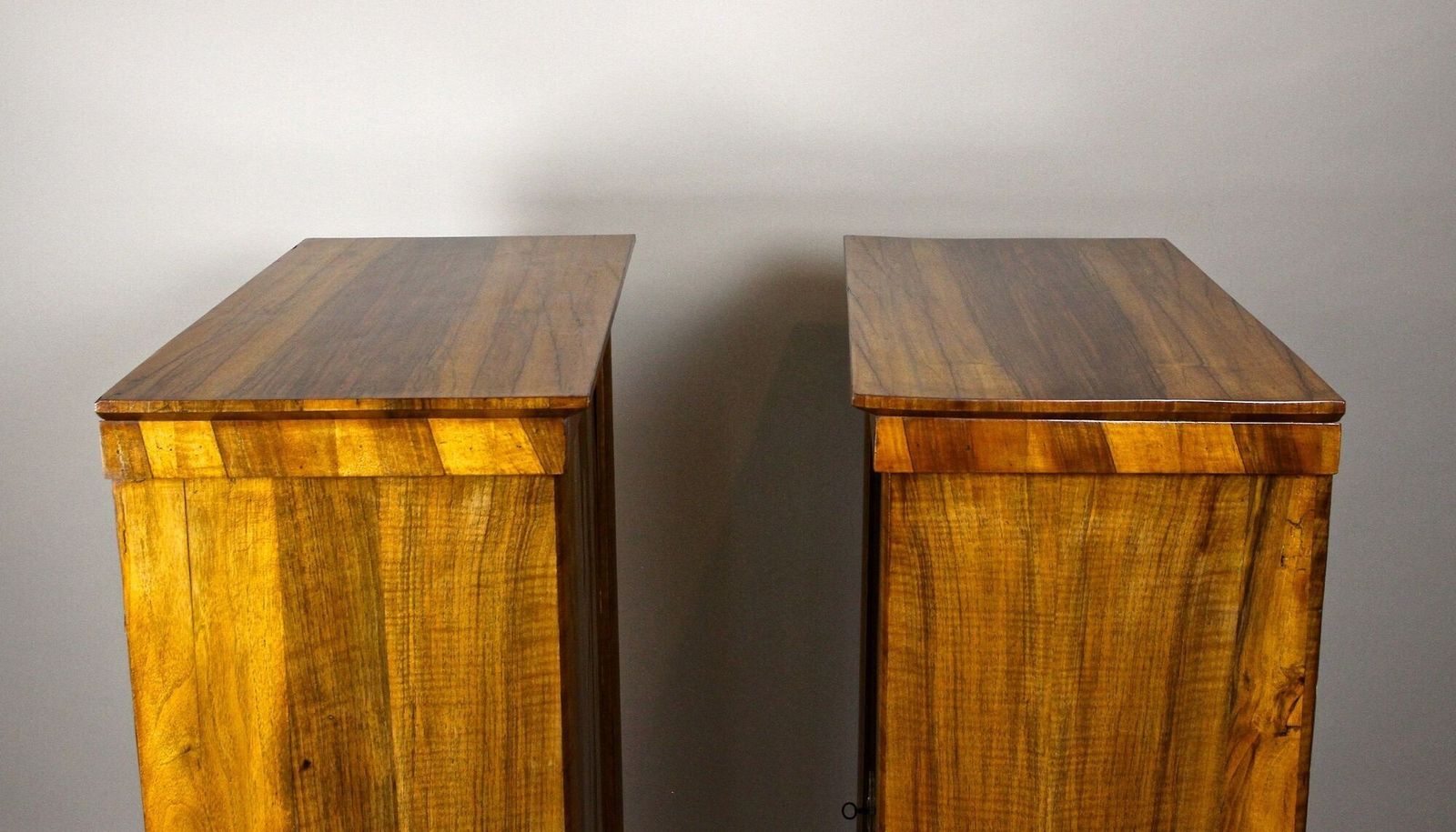 photo vinterior 19th Century Biedermeier Nutwood Cabinets, Austria Circa 1830