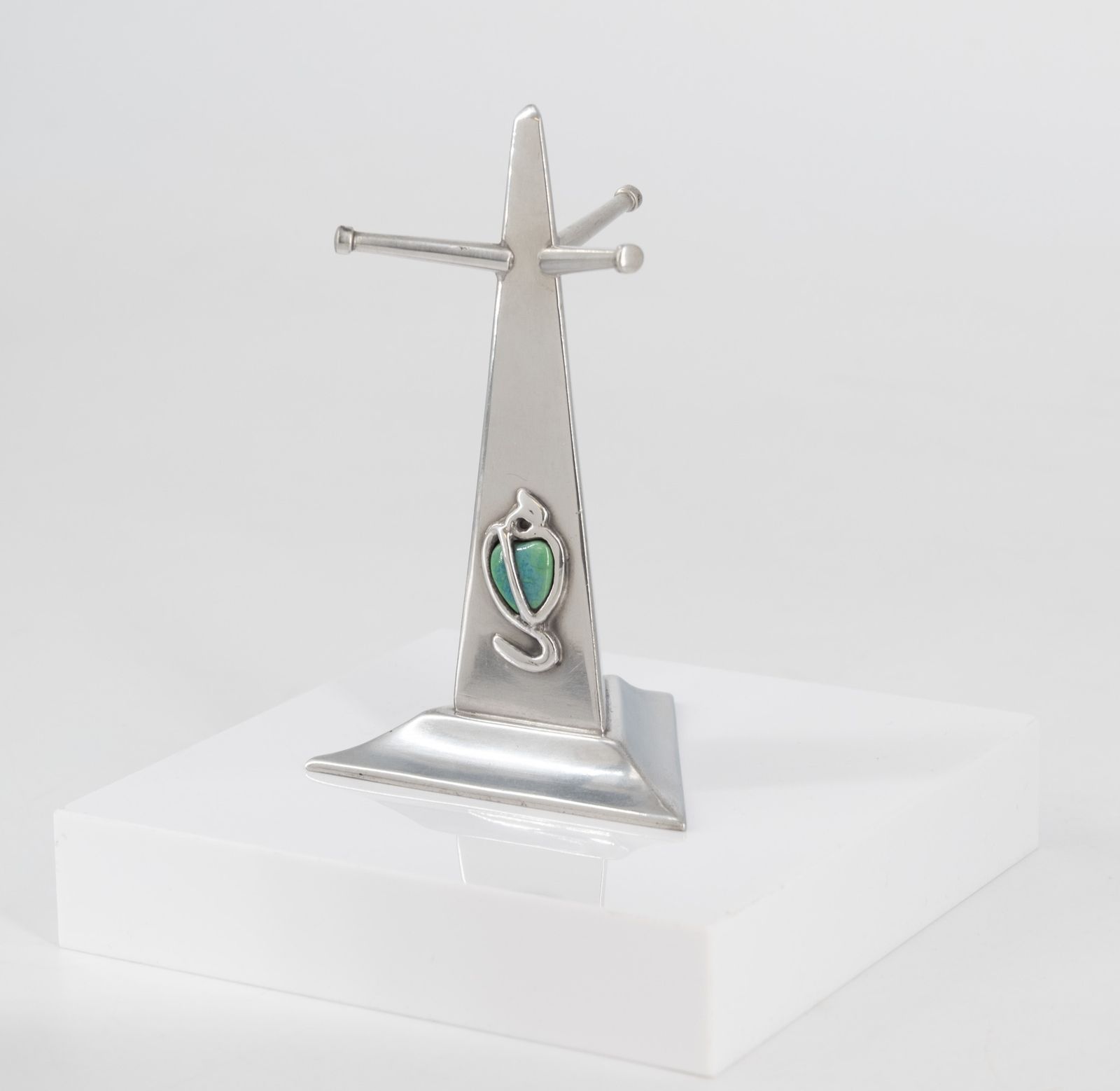 Art Nouveau Pewter & Cabochon Tree Ring Stand Holder By G L Connell London Circa 1900