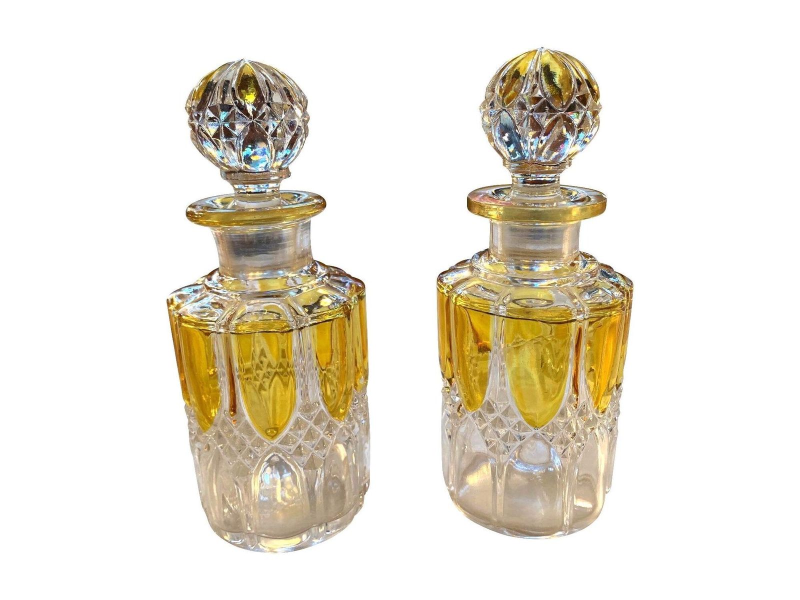 A. Collection Of Seven Val Sat Lambert 1920s Perfume Bottles. photo vintage