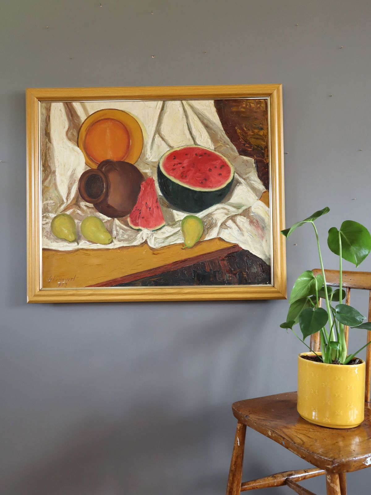 Watermelon & Pot  Oil Painting photo Art