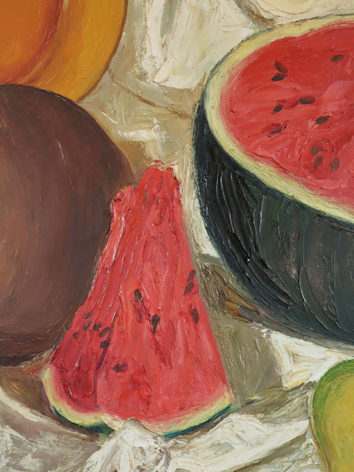 Art Watermelon & Pot  Oil Painting photo