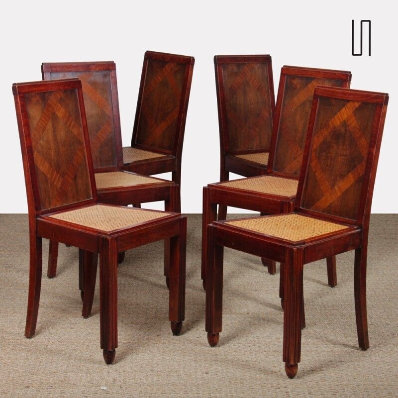 Suite Of 6 Wooden Chairs From The 1930s 40s photo furniture