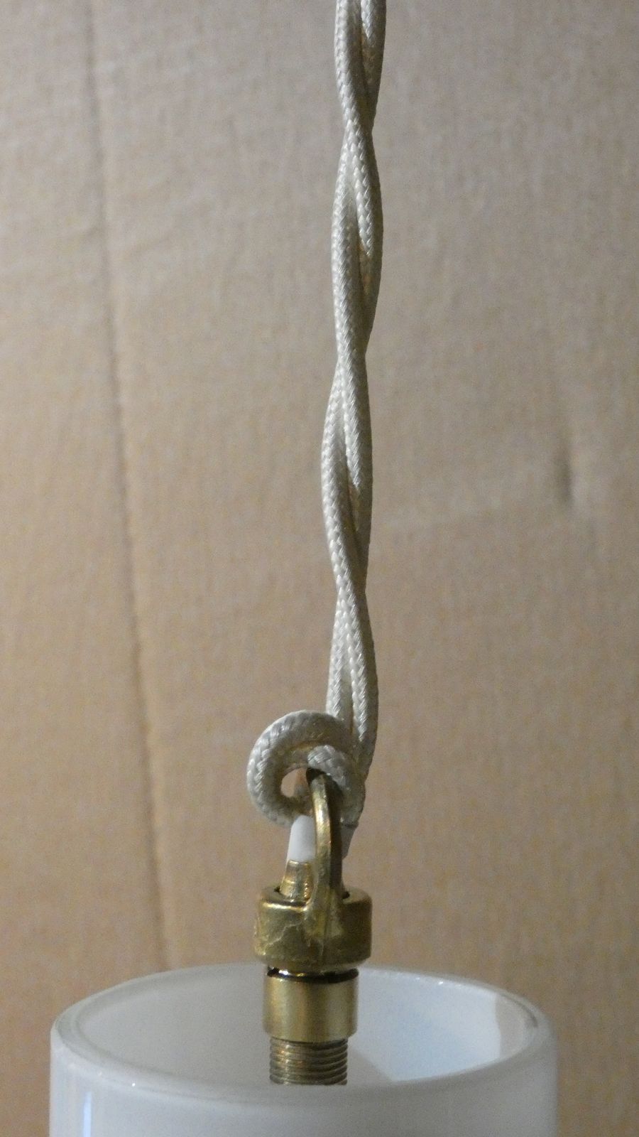 Italian Pendant In Opaline And Brass From Arteluce, 1950s photo 885.0