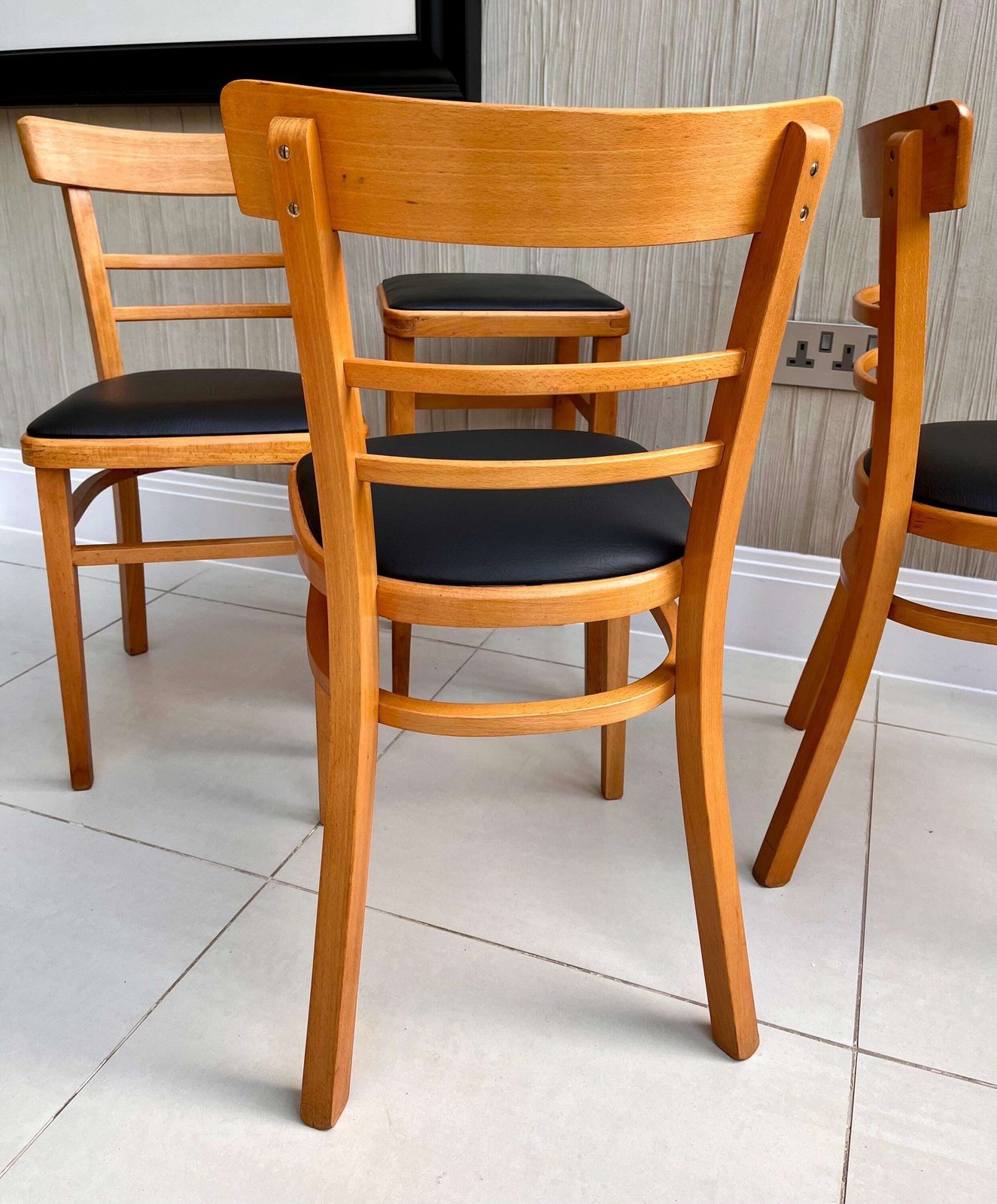 3 Quitmann Vintage Mid Century Kitchen Dining Chairs + Matching Stool photo buy