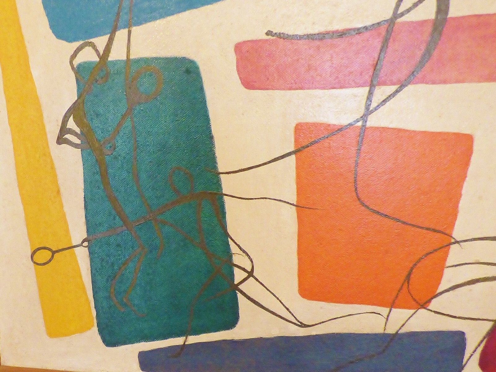 1950's Abstract Oil Painting ' Playing Tennis ' By Dermot Stewart 1950's photo for sale