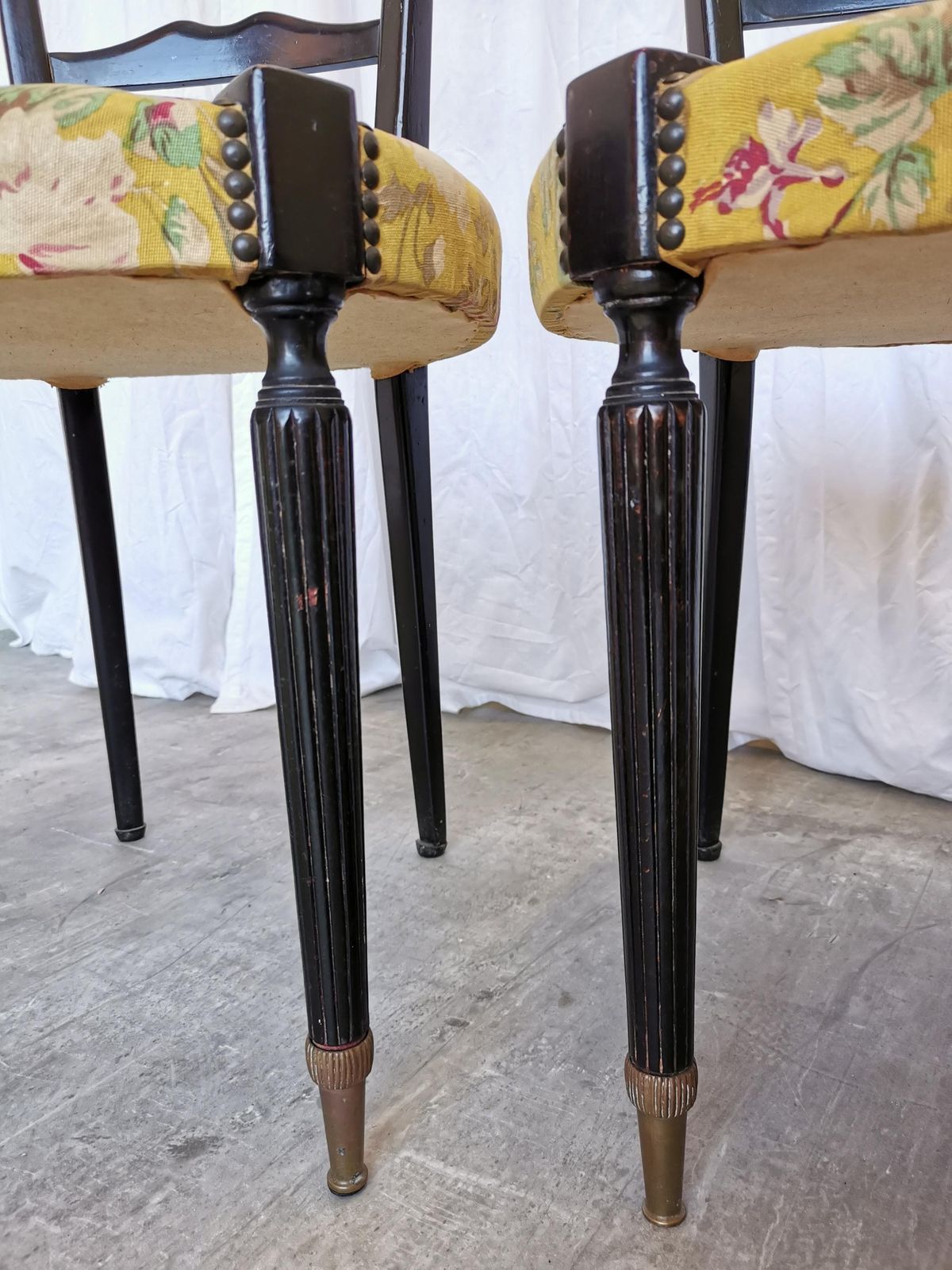 1 Of 2 Vintage High Back Chiavari Chairs By Paolo Buffa / Italy 1950s / Mid Century Modern Ladder Dining Chairs / Original Vintage Condition photo Furniture