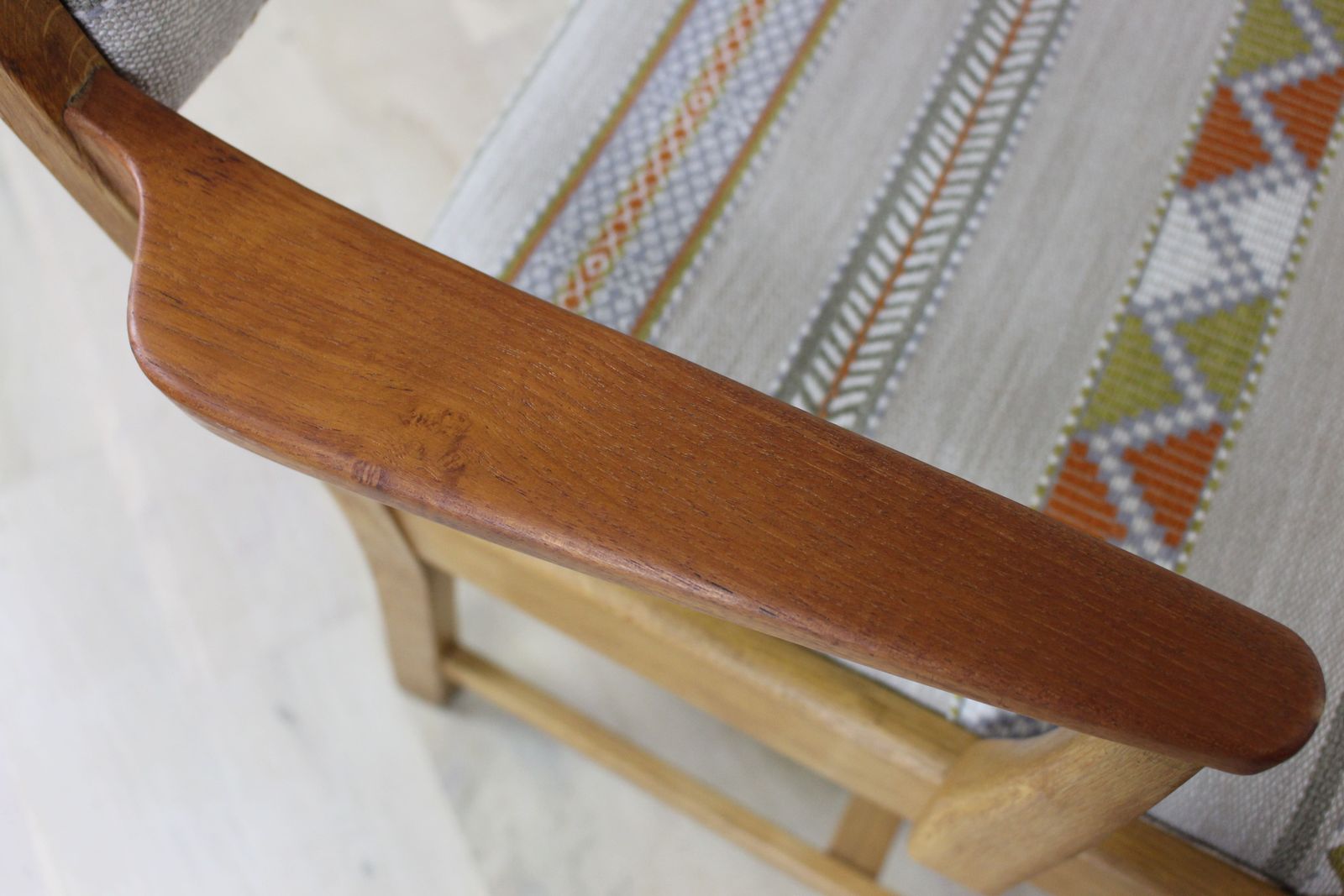 Soro Danish Teak And Oak Desk Chair In Kit Kemp Fabric photo vintage