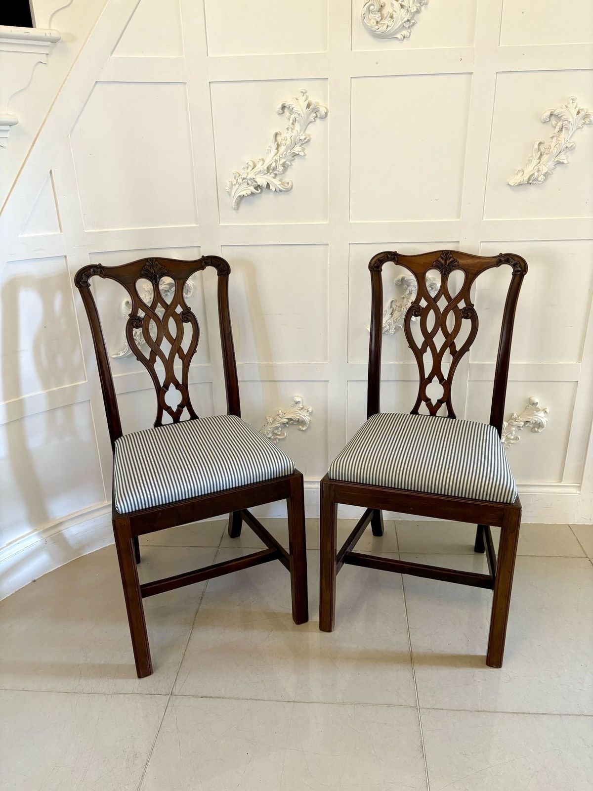 Set Of 8 Antique Early 20th Century Quality Mahogany Dining Chairs photo for sale