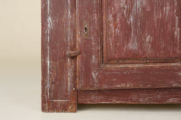 Parisian Rustic Cabinet In Burgundy Painted Pine, 1820s photo buy