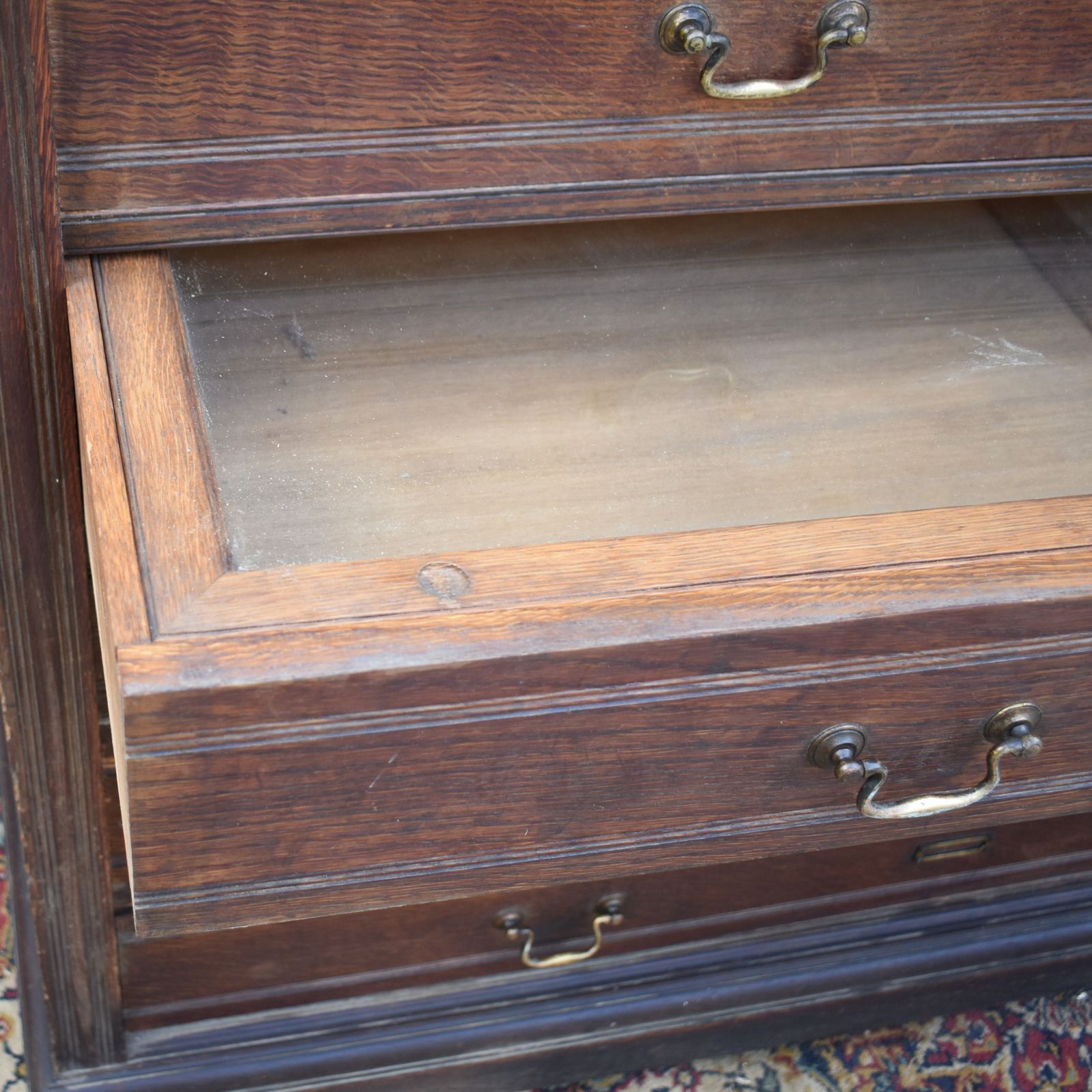 Antique Museum Collector's Cabinet Haberdashery Shop Display Oak Bank Of Drawers photo buy