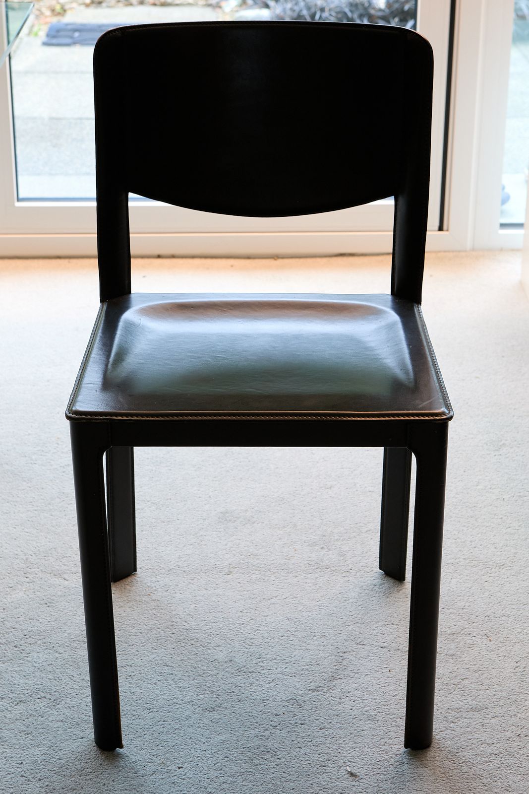 4 X Matteo Grassi “Sistina” Dining Chairs – In Black Saddle Leather