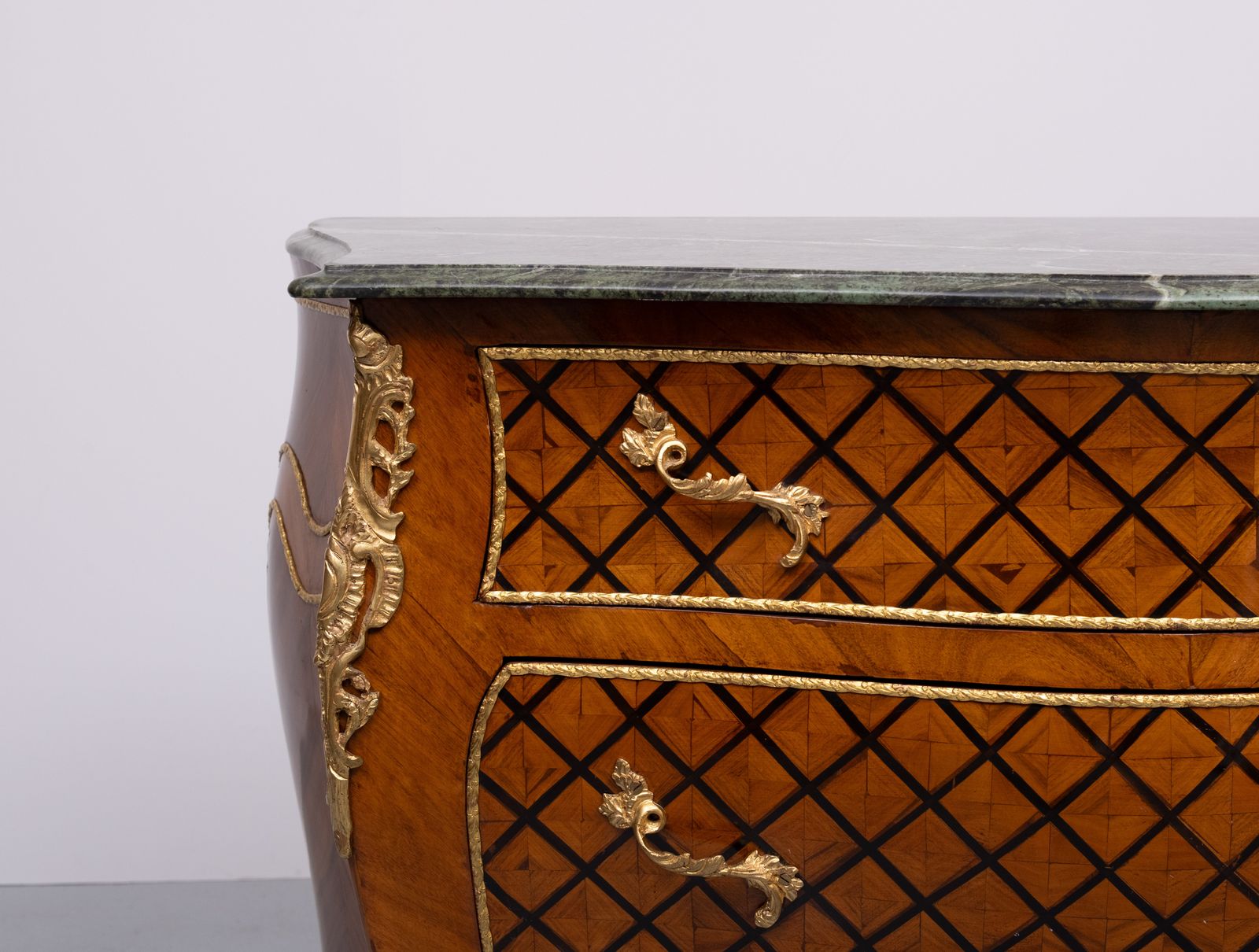 Stunning Dutch Louis XV Checkerboard Inlay Chest Of Drawers photo vintage