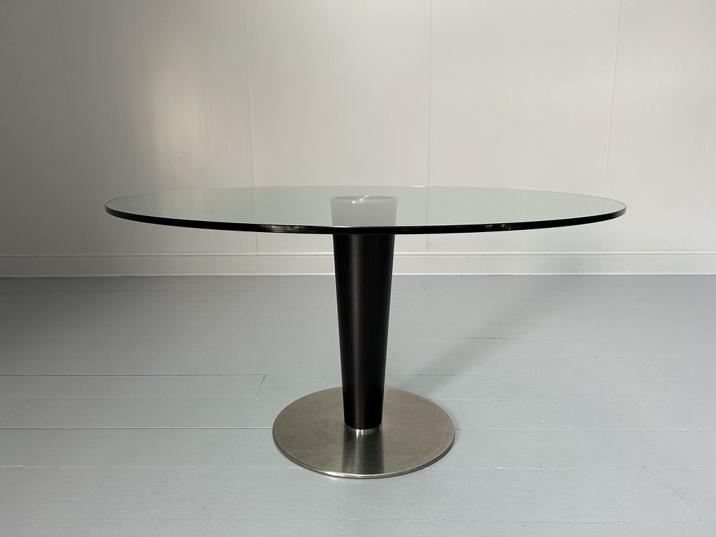 Gallotti And Radice “Upside 14” Round Circular Glass Top Dining Table