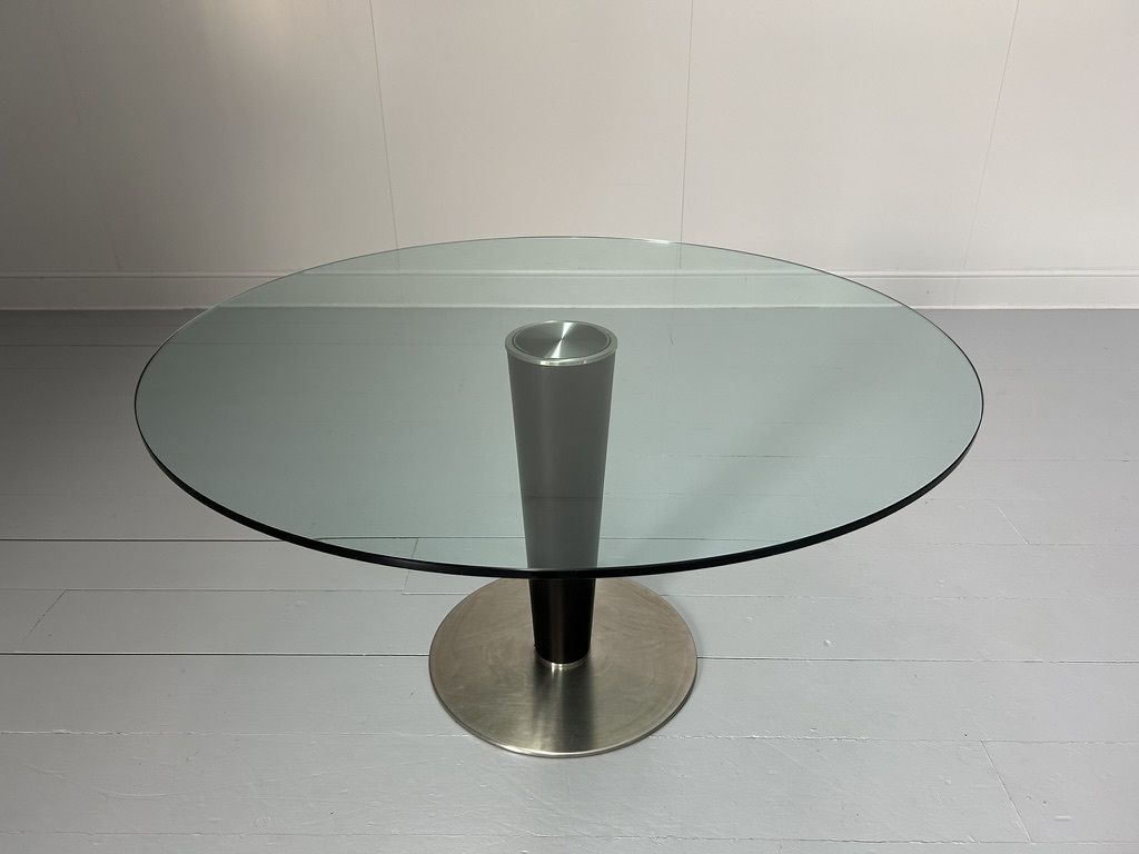 Gallotti And Radice “Upside 14” Round Circular Glass Top Dining Table photo furniture