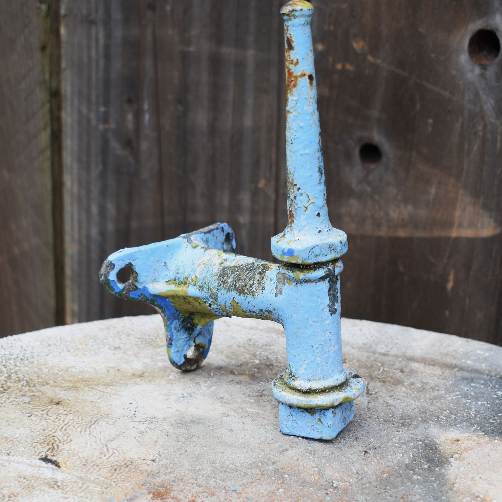 Antique Salvaged Cast Iron Painted Wall Lightning Rod Garden Weathervane photo for sale