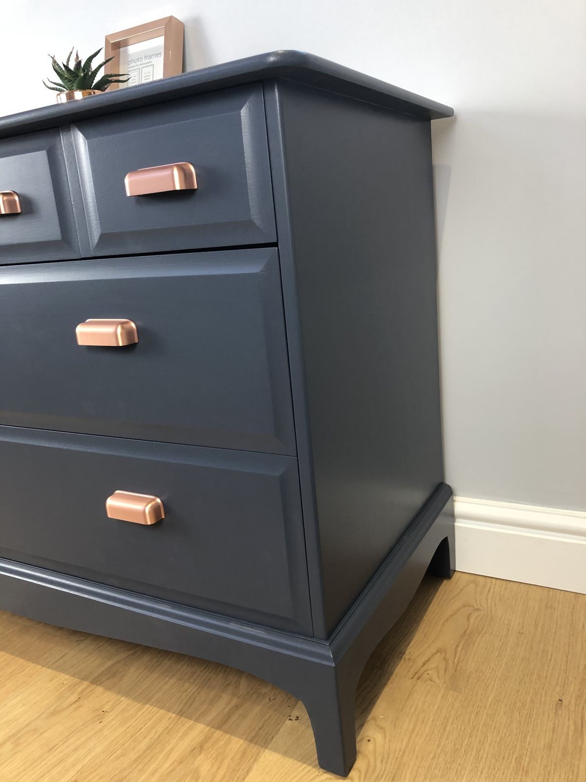 Stag Minstrel Pair Of 4 Over 2 Chest Of Drawers Painted Blue photo for sale