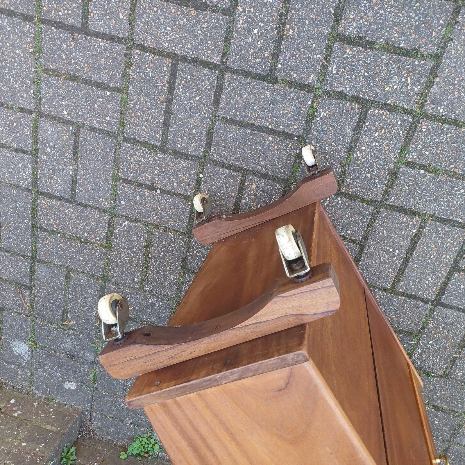photo for sale Genius Vintage Retro 1950s 60s Solid Wood Cocktail Drinks Trolley – Restored Mid Century Bar Cabinet, Atomic Design