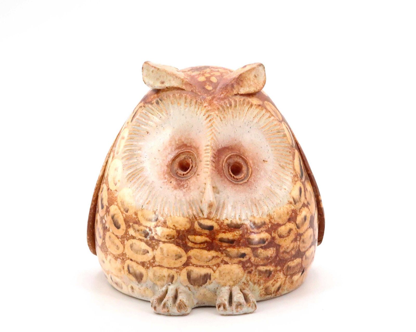 French Ceramic Owl Sculpture, 1960s / Vallauris, Vintage, Animal, Bird