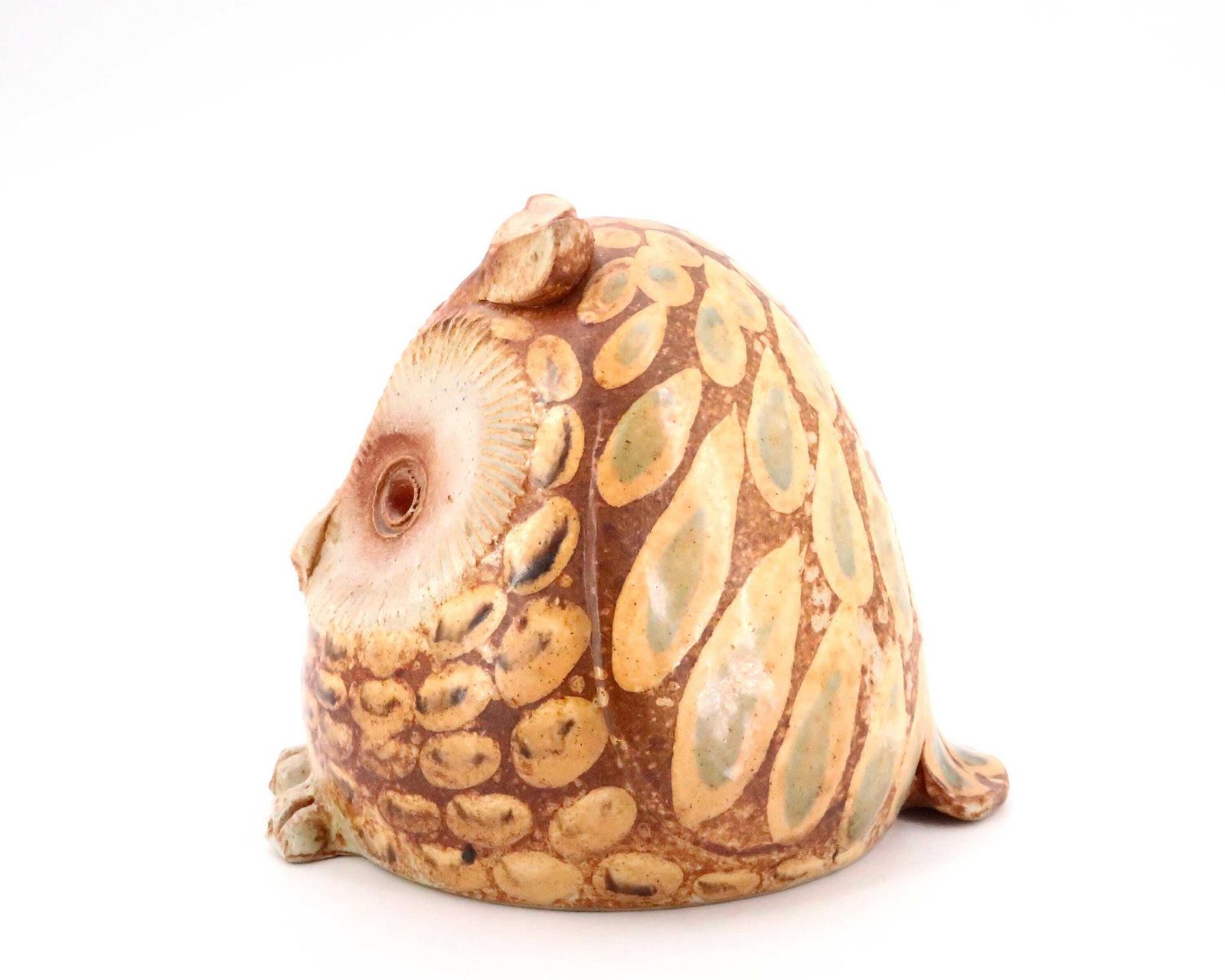 French Ceramic Owl Sculpture, 1960s / Vallauris, Vintage, Animal, Bird photo Art