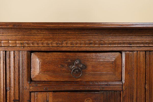 Belgian Hand Carved Single Door Cabinet In Oak, 16th Century photo for sale
