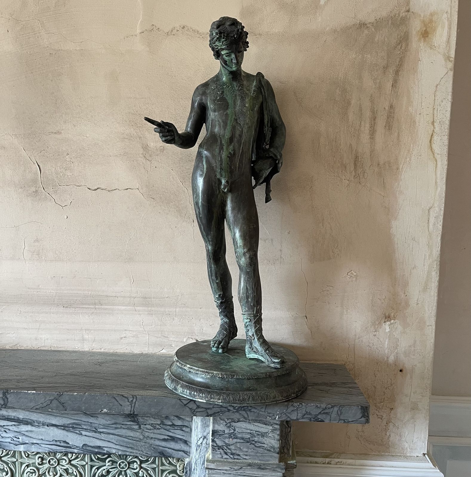 A Grand Tour Bronze Of Narcissus