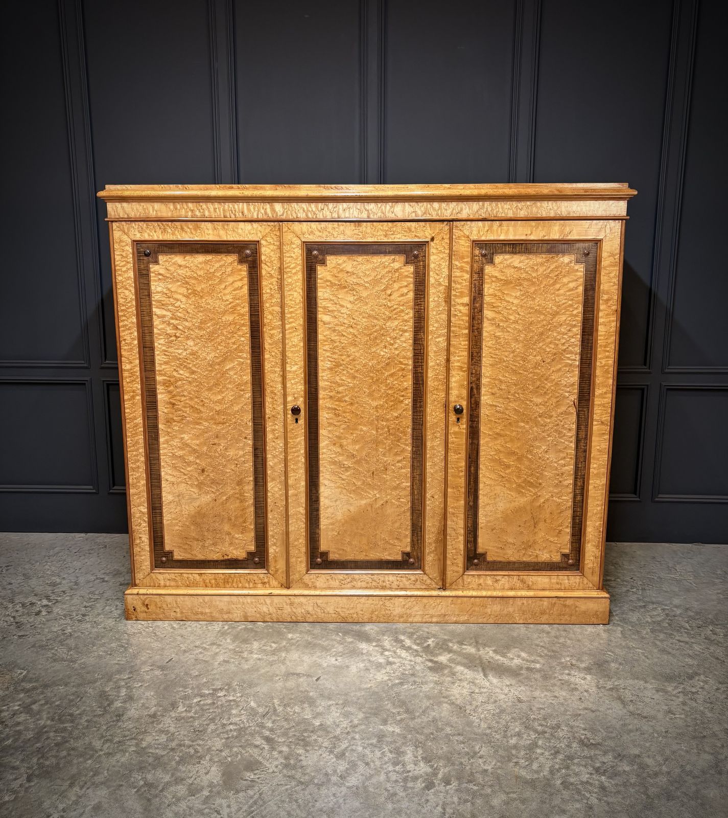 Low Victorian Birds Eye Maple Compactum Wardrobe