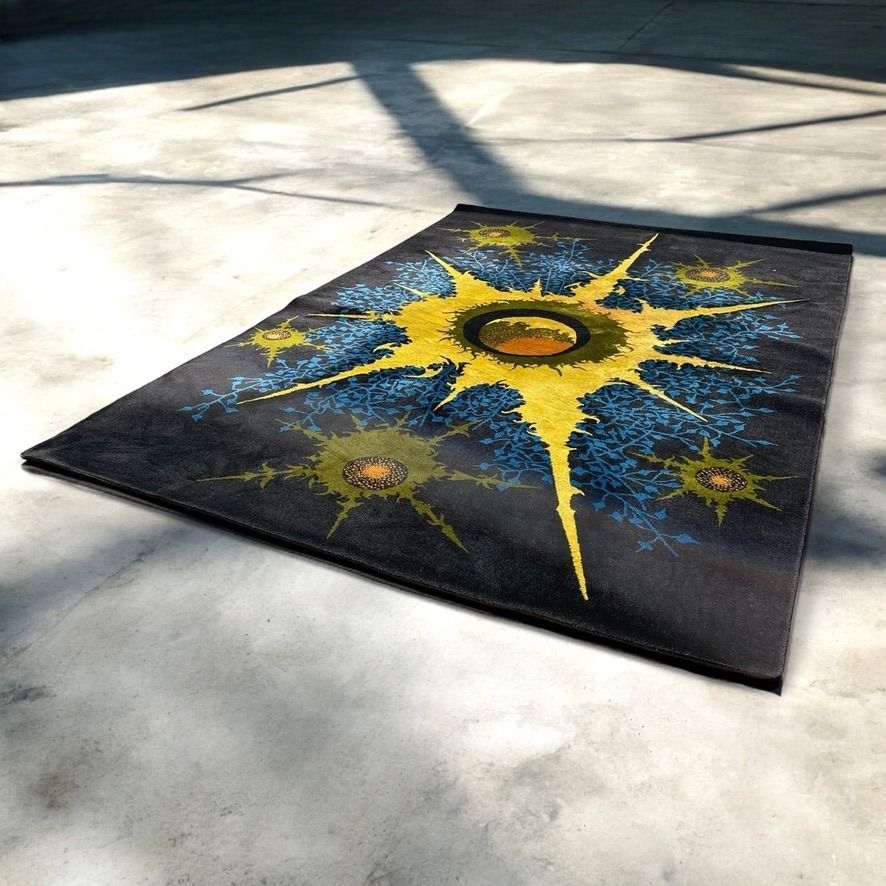 Xxl Wool Rug Saturne By Marc Petit For Saint Frères, France 1960s photo for sale
