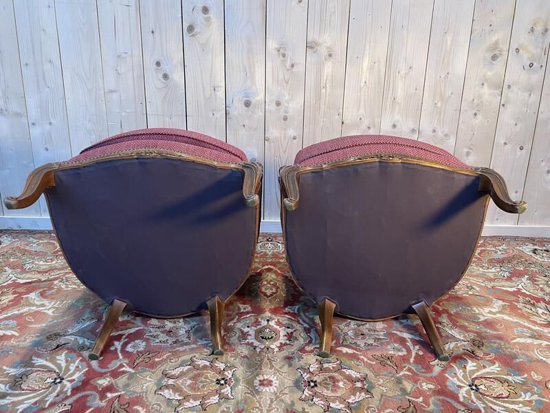 Paire De Fauteuils   Bergères De Style Louis XV En Cannage photo furniture