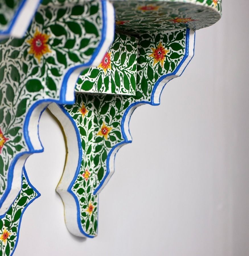 Pair Of Handmade Bedside Tables Or Shelves From Tunisia, Circa 1980 photo vinterior