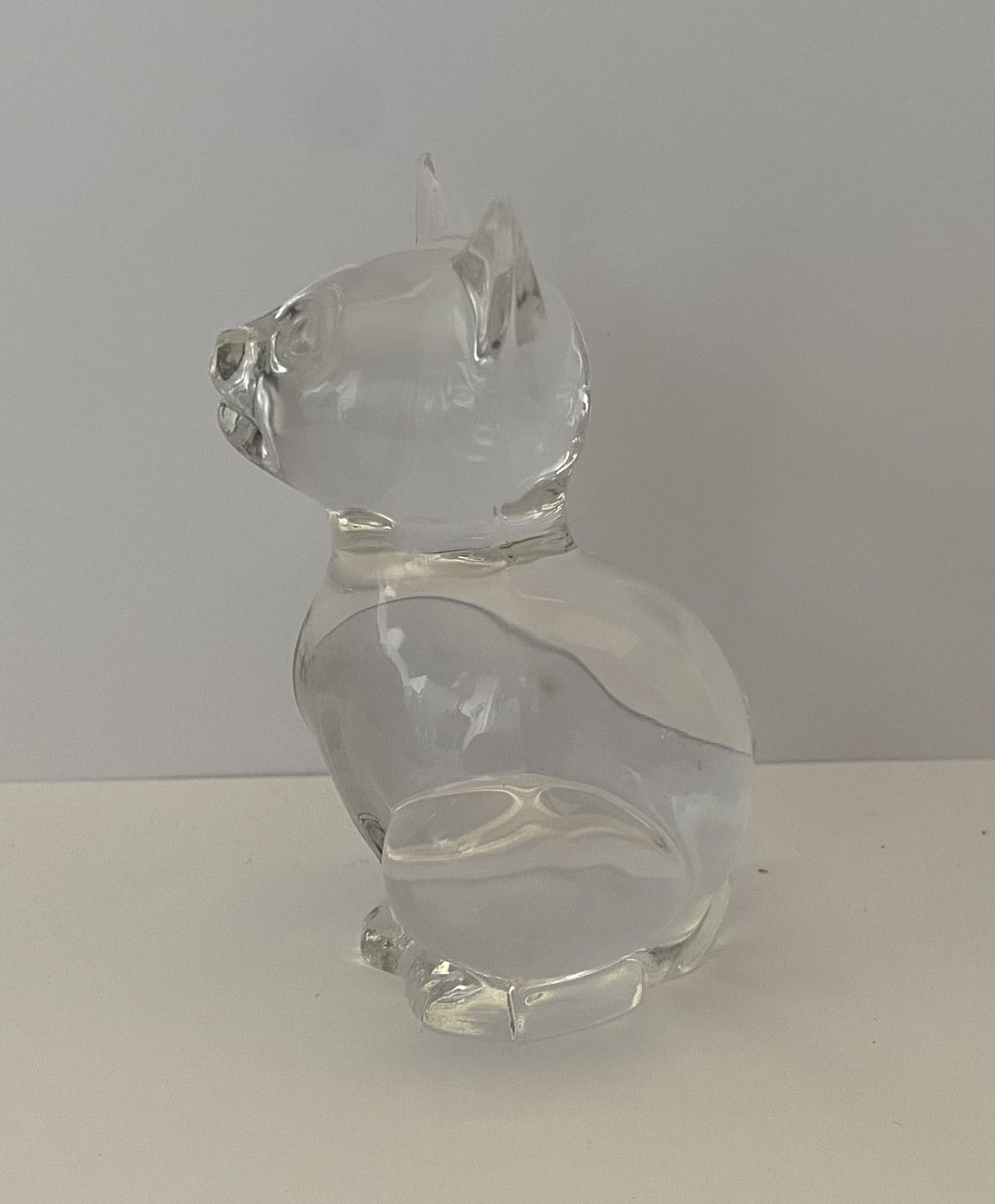 Original, Daum France, Handmade Studio Crystal Cat Figuring, Signed photo buy