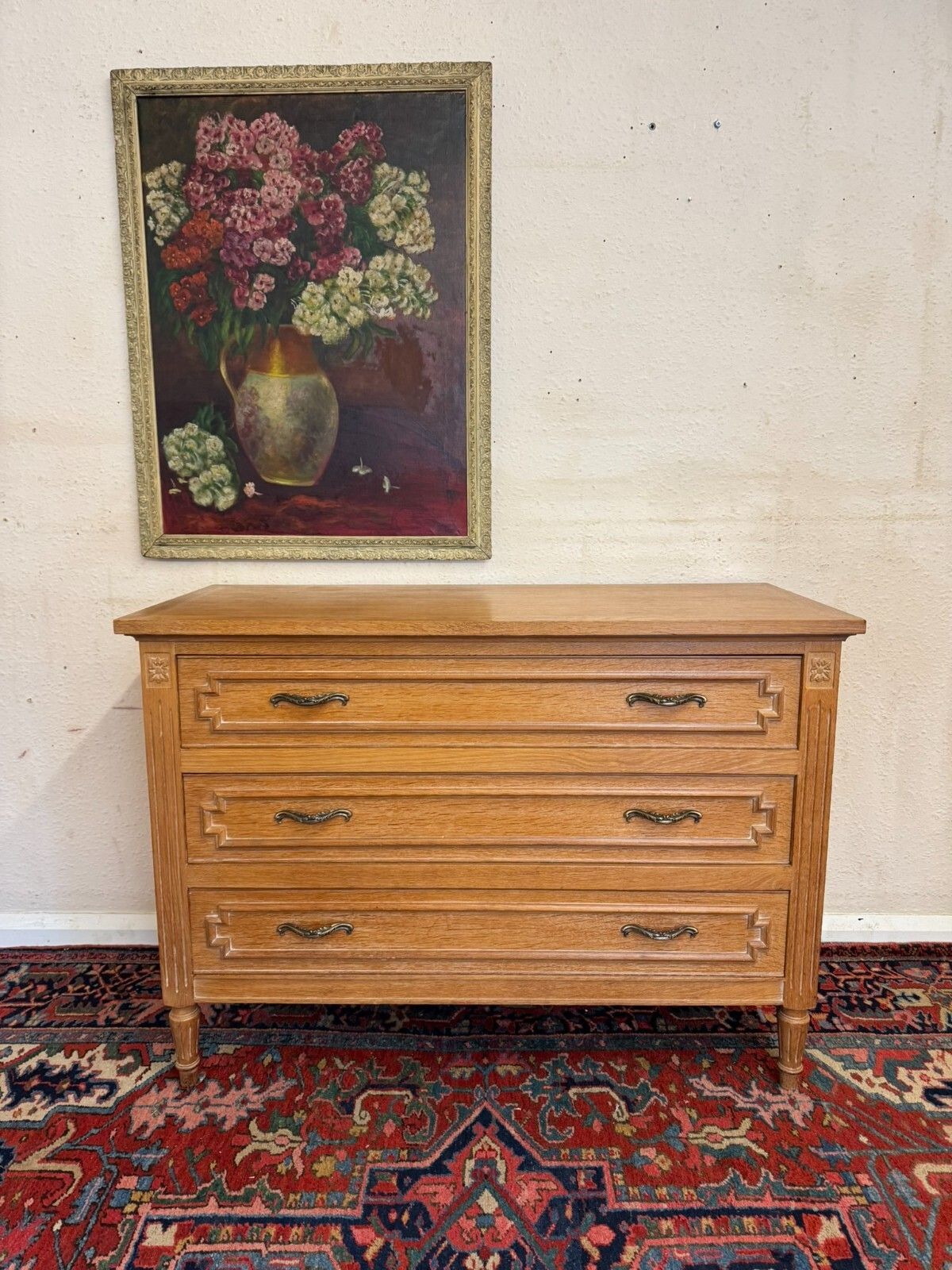 Fabulous French Empire Oak Commode/Chest Of Drawers Circa 1950 photo furniture