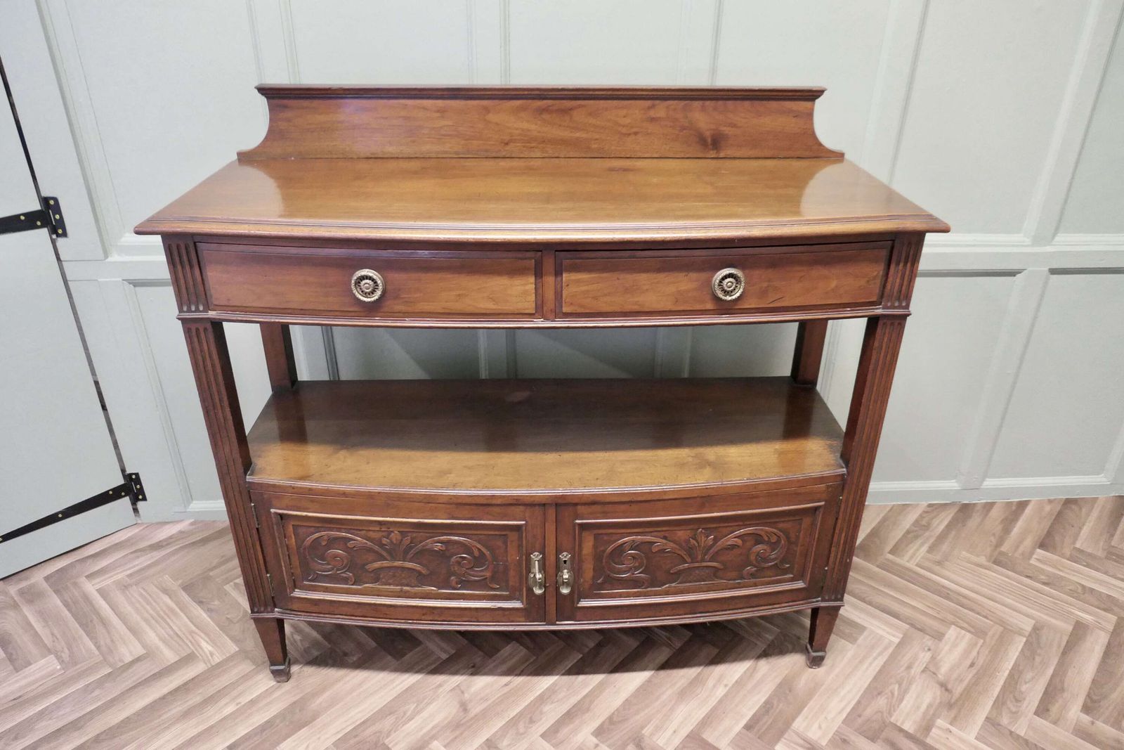 Carved Art Nouveau Walnut Side Board Or Buffet photo furniture