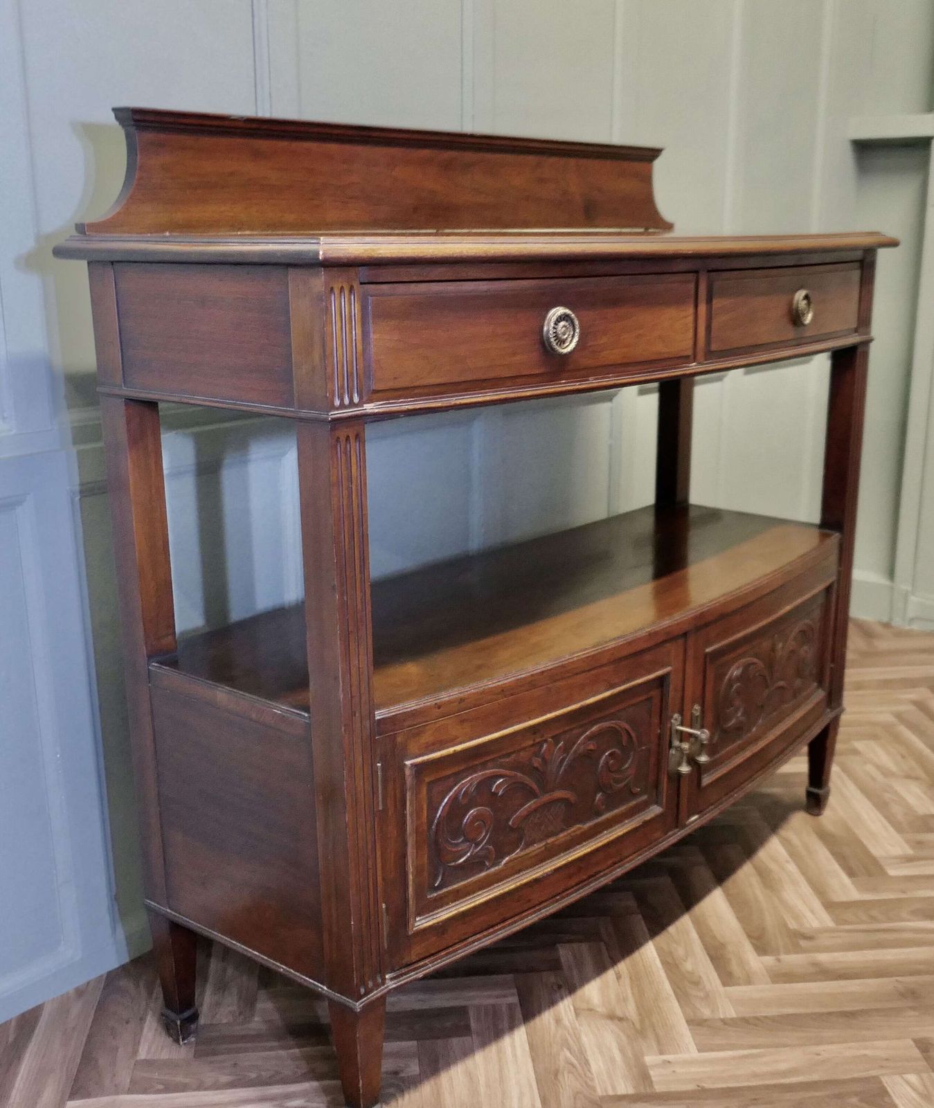Carved Art Nouveau Walnut Side Board Or Buffet photo Furniture