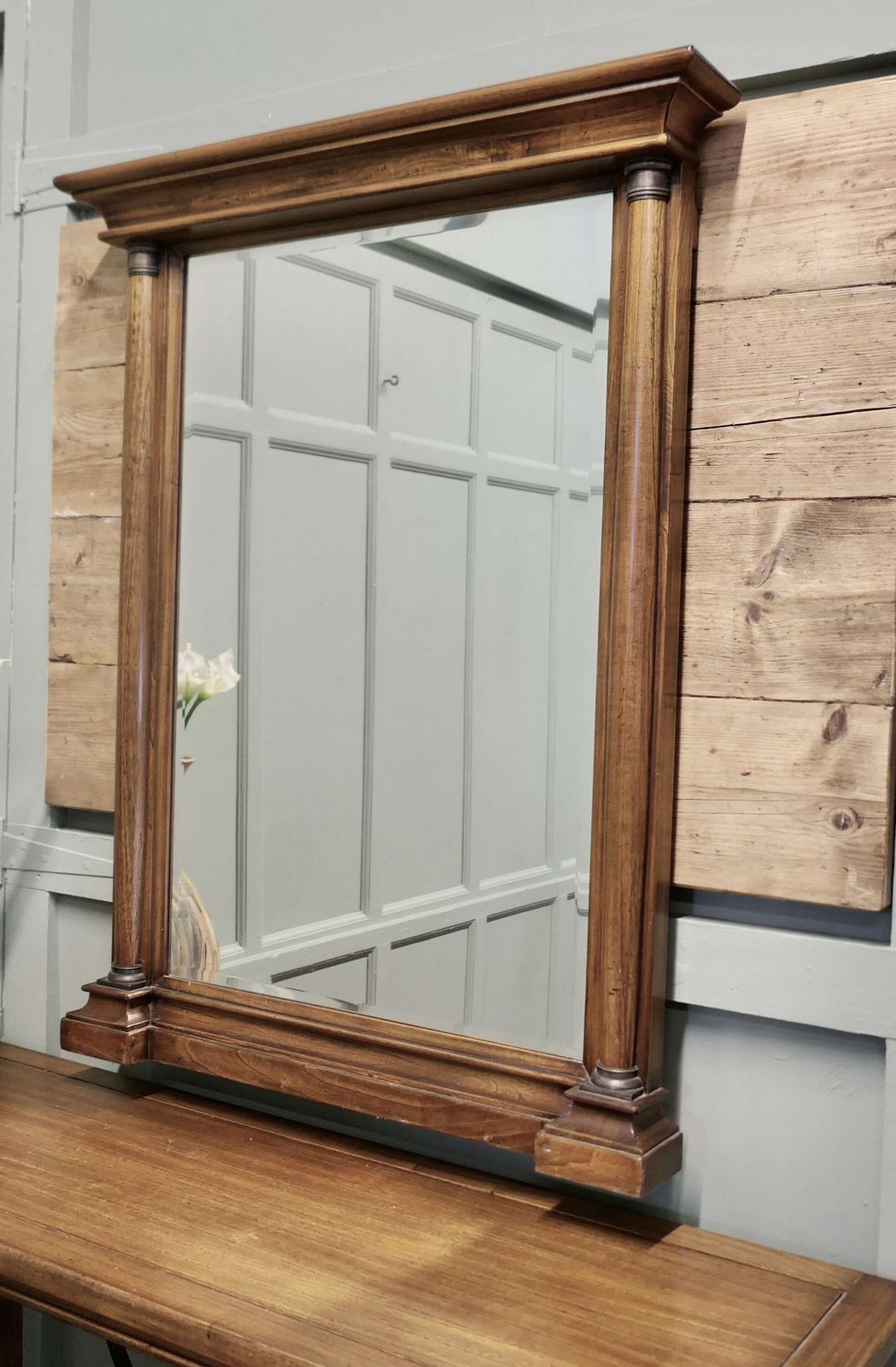 Golden Oak Arts And Crafts Console And Mirror photo buy
