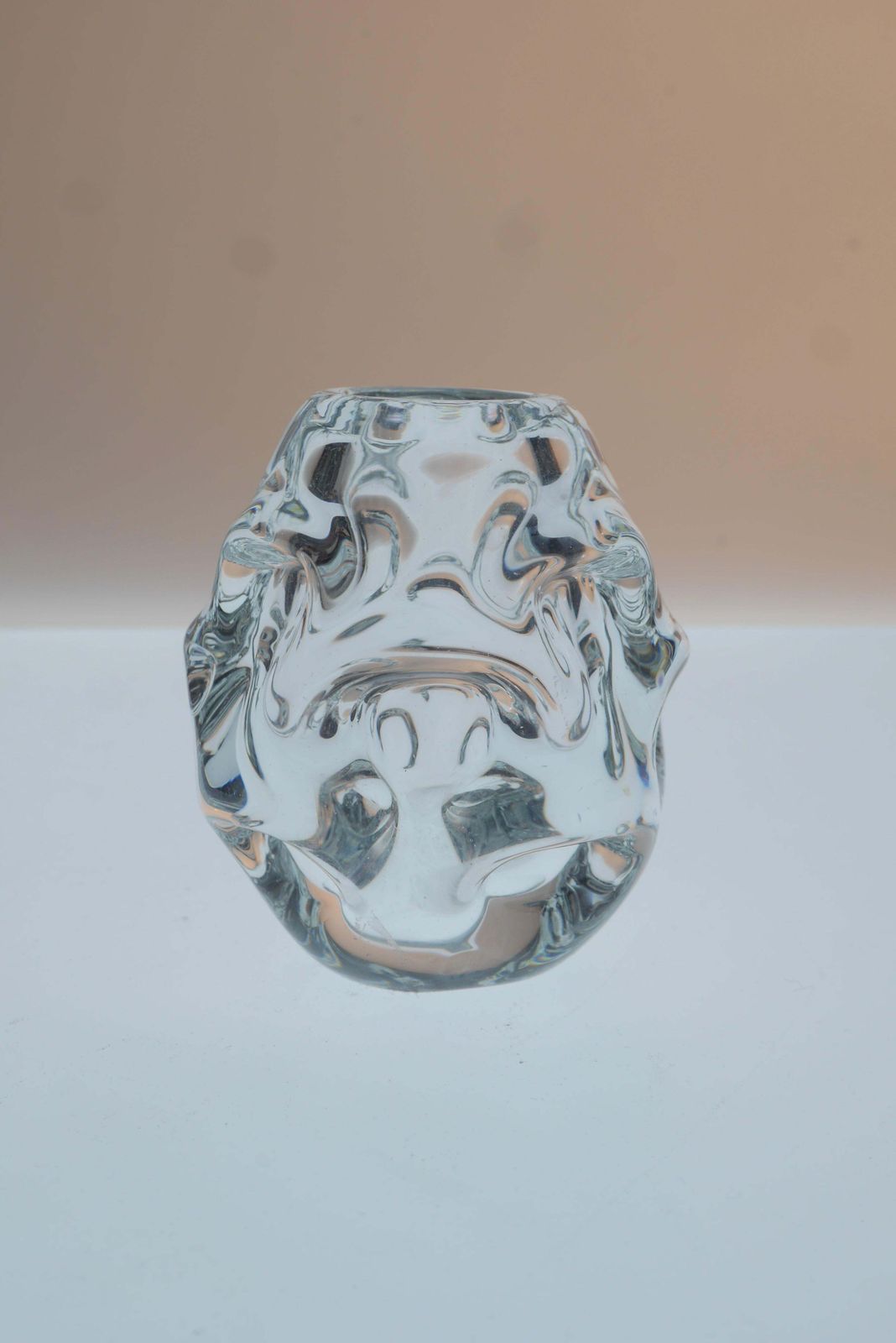 photo for sale A Small Clear Crystal Glass Vase By Börne Augustsson For åseda, Sweden