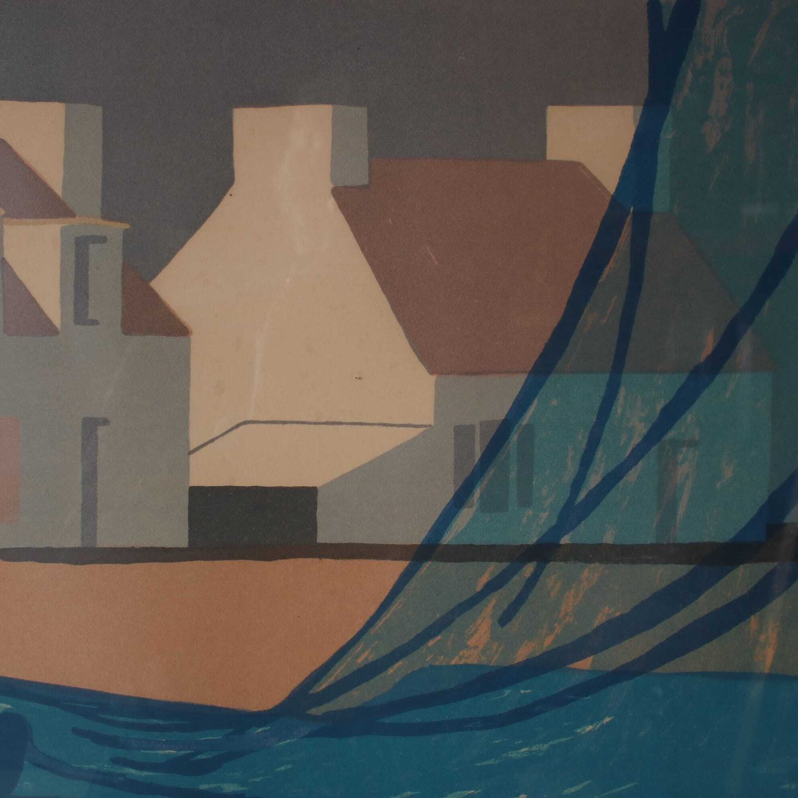 1950s Framed Lithograph By Lars Norrman, Sweden photo 246.0