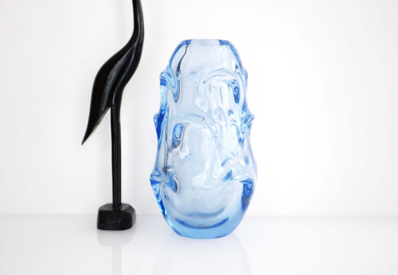 Woonaccessoires Lichtblauwe Kunstglazen Vaas Van Börne Augustsson Voor åseda, Zweden photo