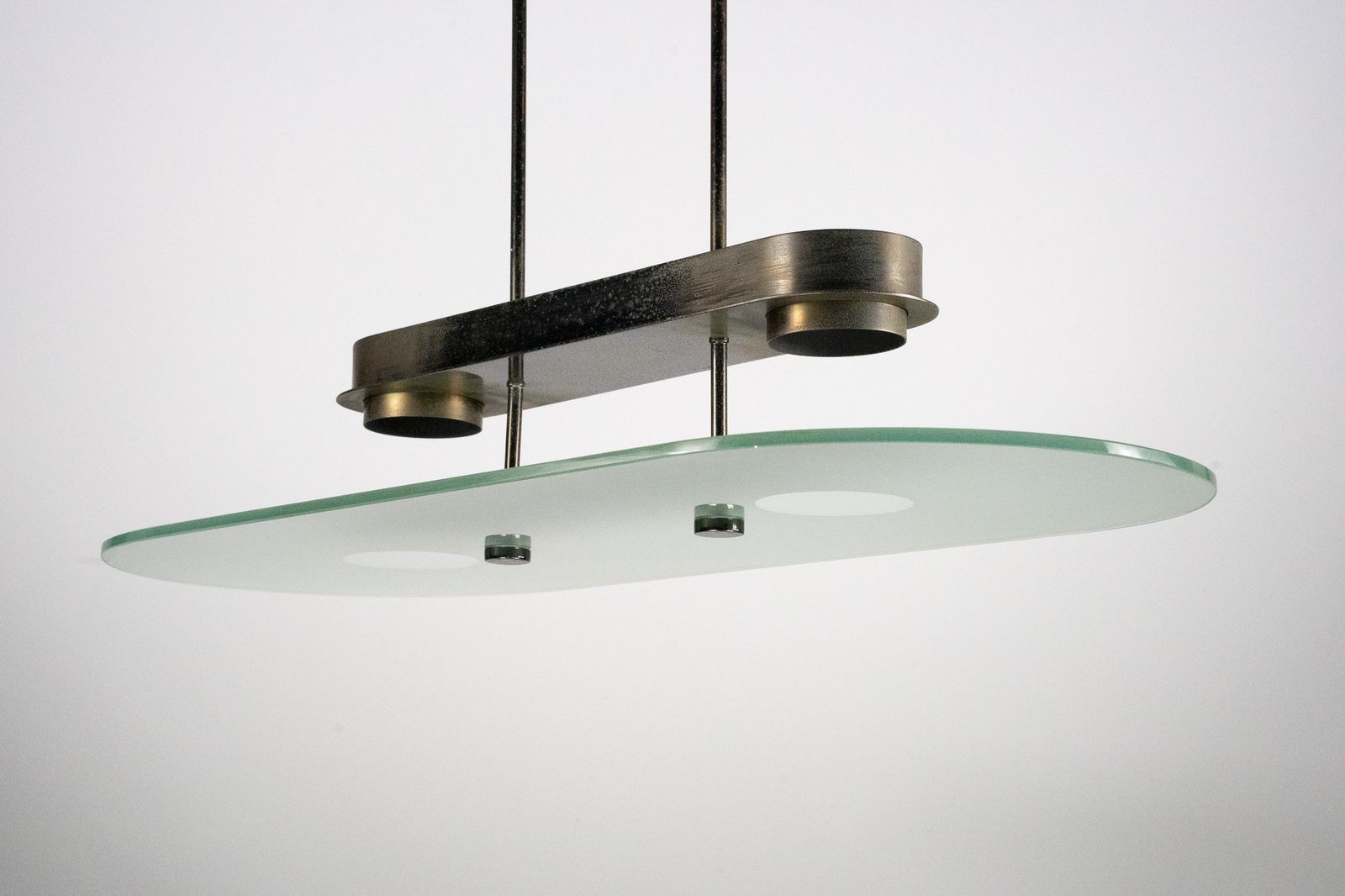 Lumi Milano Mid Century Chandelier In Brass And Glass – Italy, 1970s photo 2080.0
