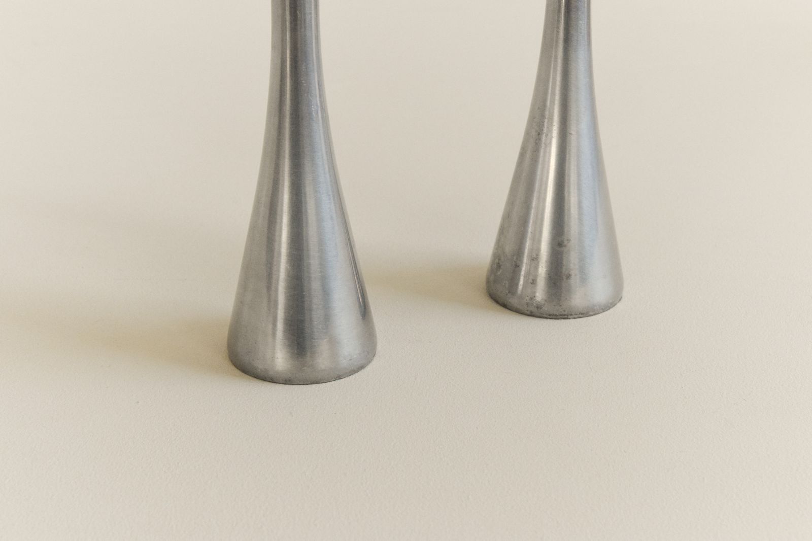 Vintage Pair Of Chrome Candleholders photo furniture