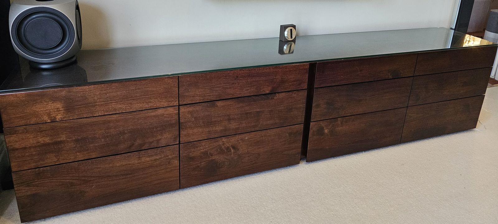 Alexander Miles Handmade Corsini Walnut Chest Unit Comprising Two Chest Of Draws