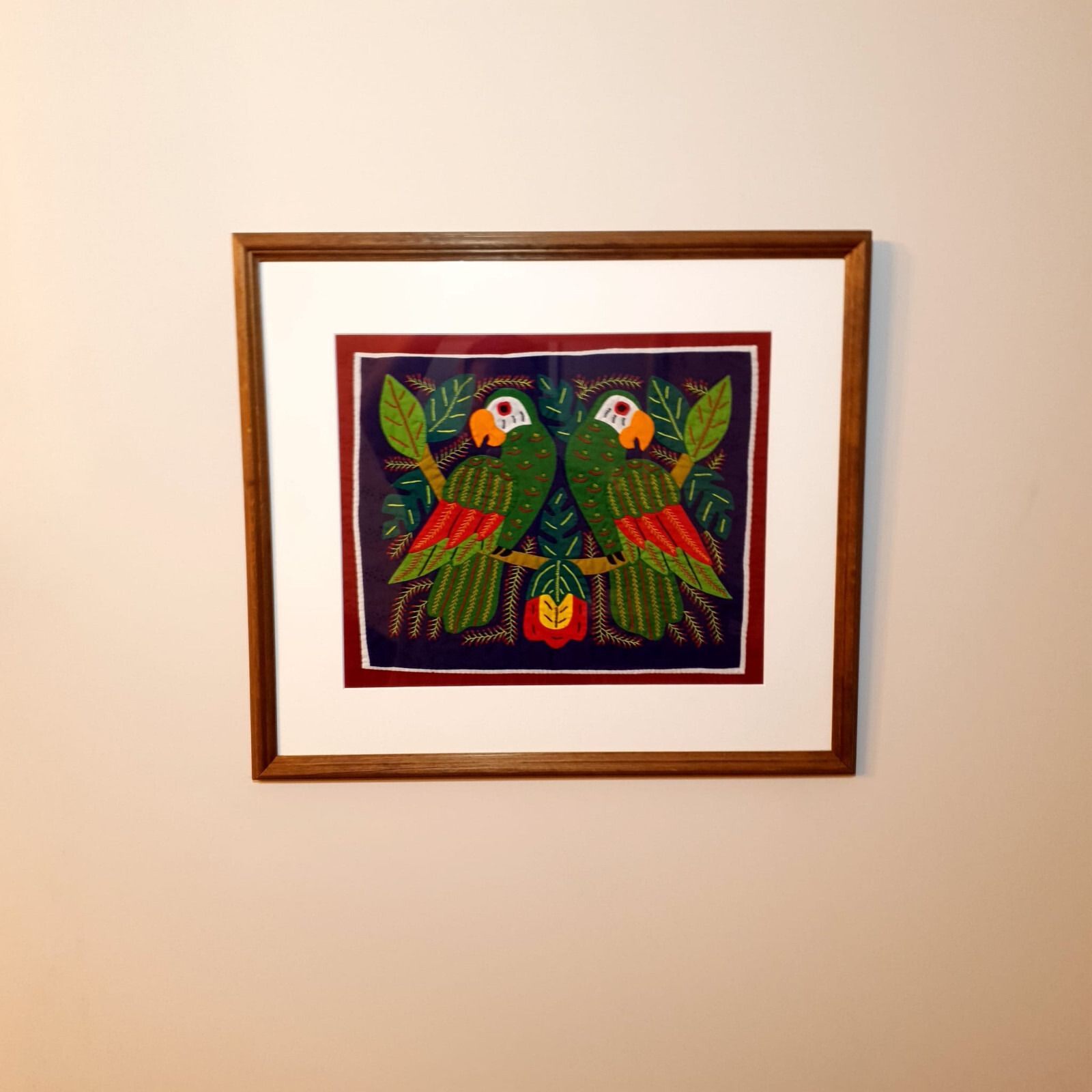Molas Parrots Textile Appliqué Embroidery Folk Art By Kuna Yala Indians Panama photo furniture