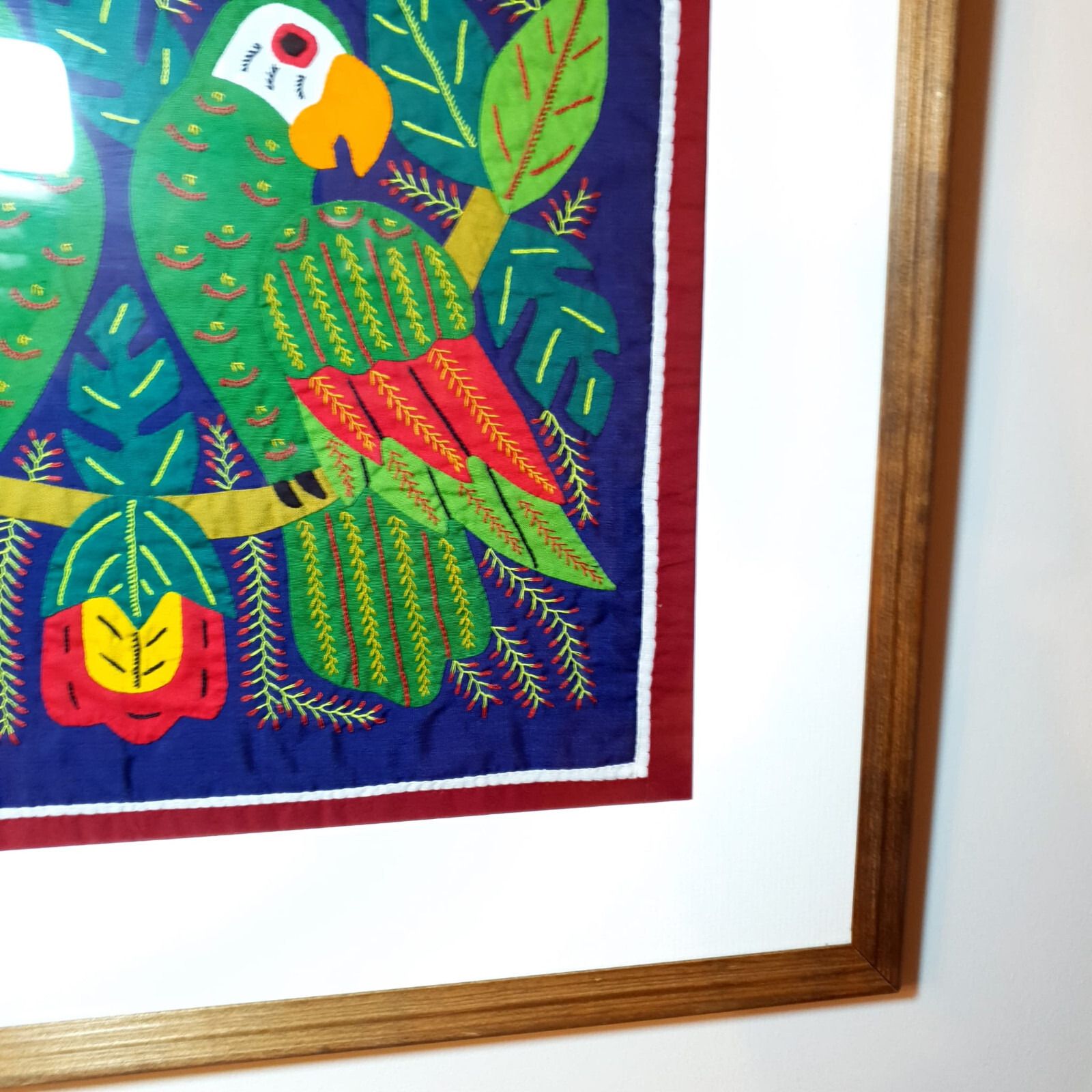 photo furniture Molas Parrots Textile Appliqué Embroidery Folk Art By Kuna Yala Indians Panama