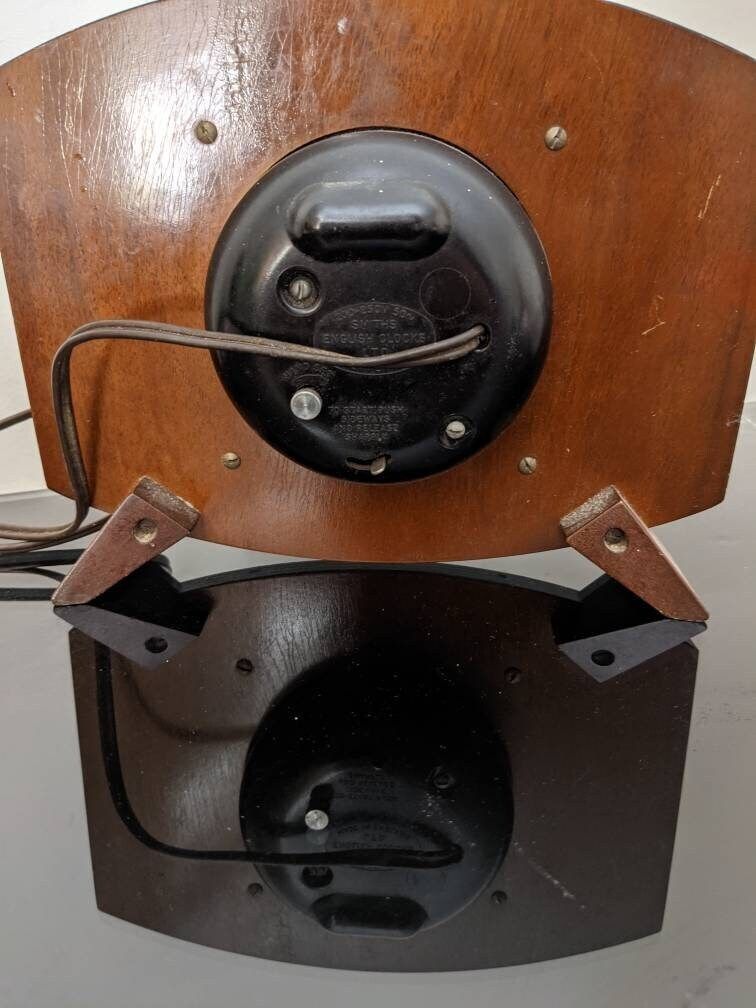 Mid Century Modern Smiths Sectric Wooden Plug In Mantel Clock Working Made In England photo furniture