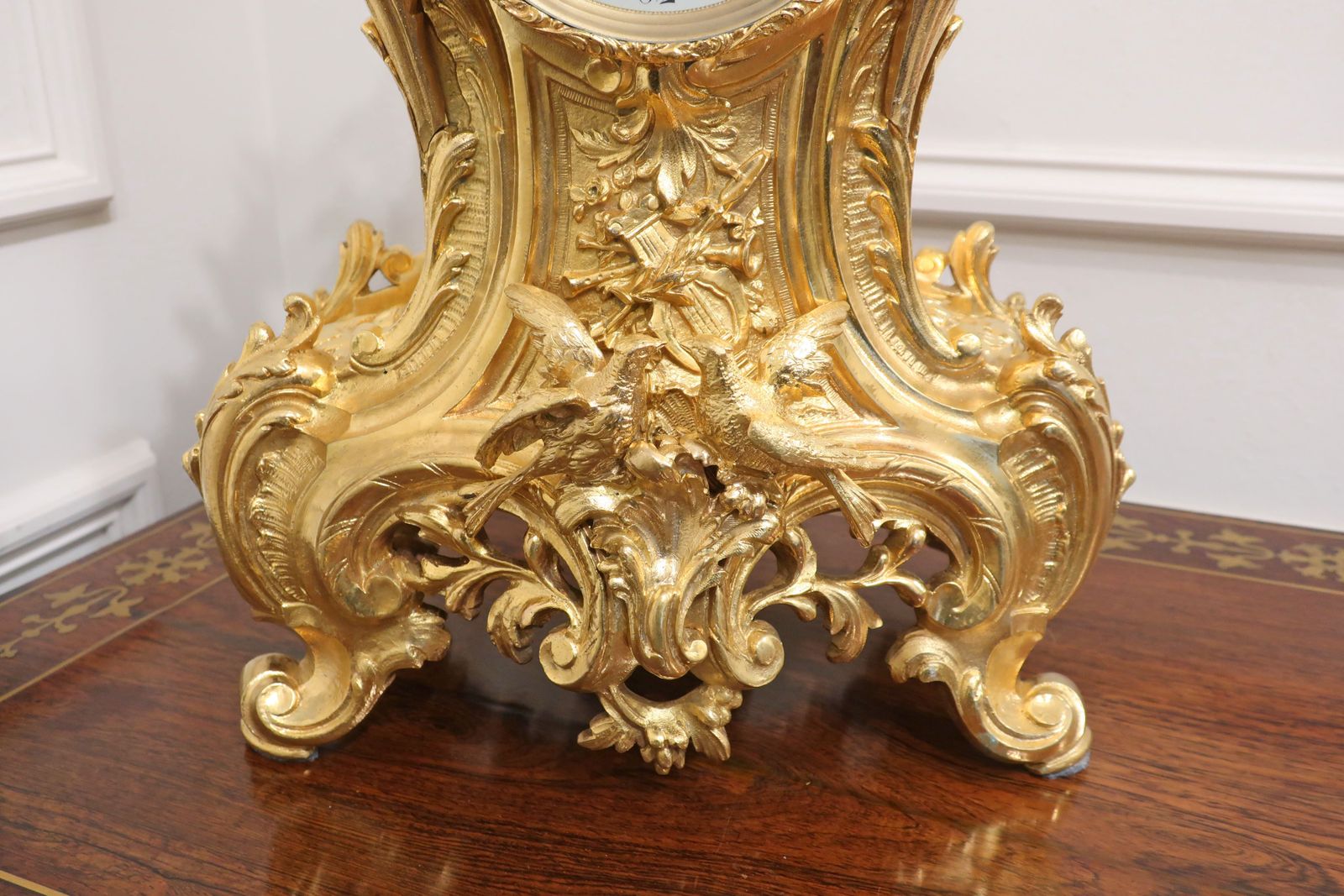 French Louis XV Style Gilt Brass Mantel Clock By Japy Freres photo Home Decor