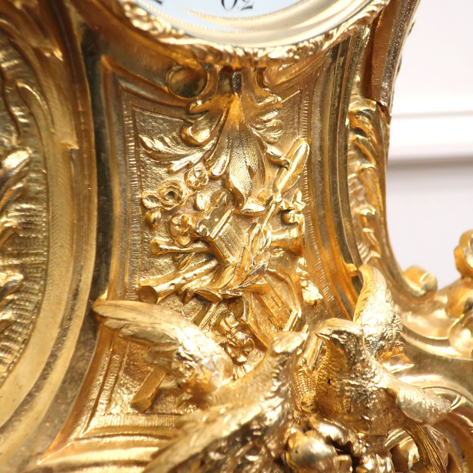 French Louis XV Style Gilt Brass Mantel Clock By Japy Freres photo vinterior
