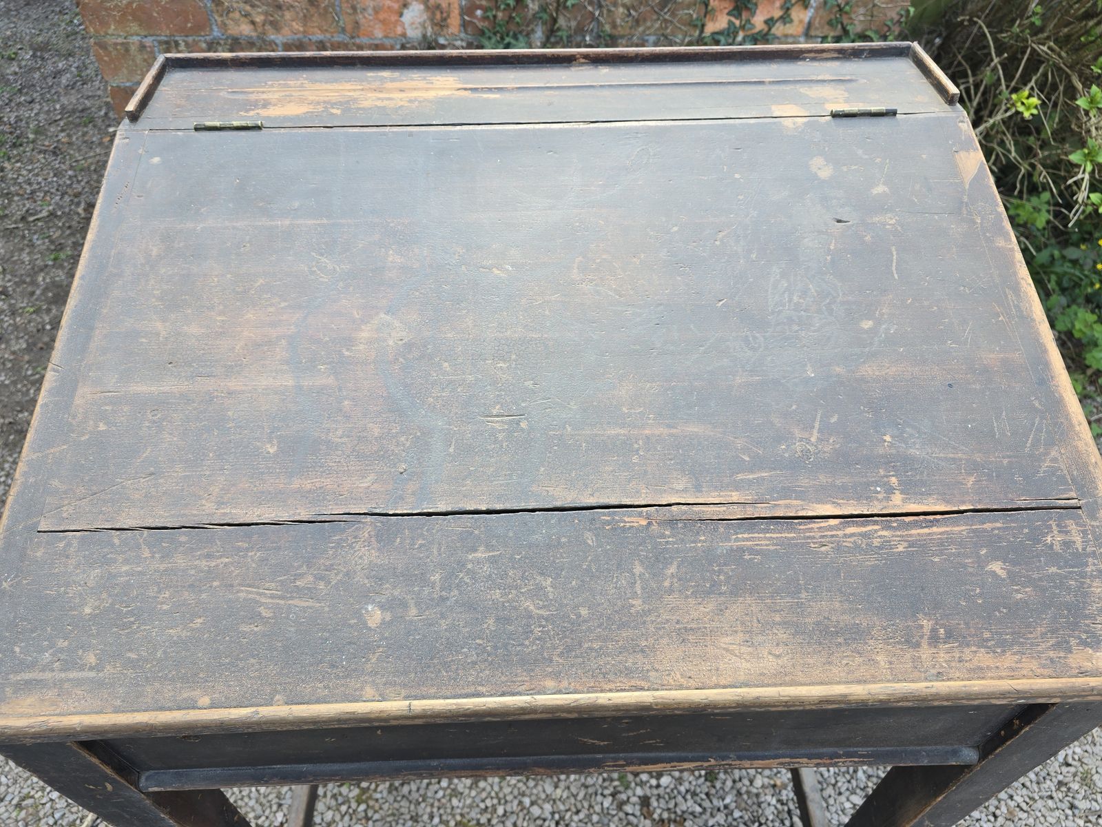 19th Century Antique Painted Pine Clerks Desk photo for sale