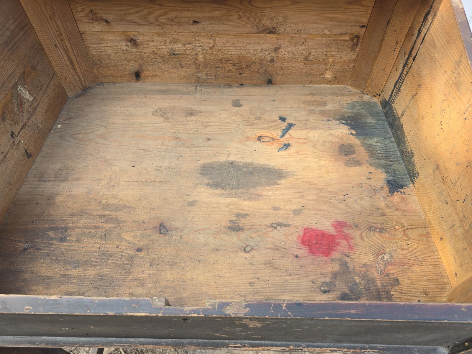 295.0 19th Century Antique Painted Pine Clerks Desk photo
