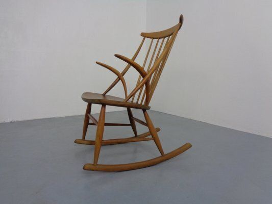 Iw3 Rocking Chair By Illum Wikkelsø For Niels Eilersen, Denmark, 1950s photo vinterior