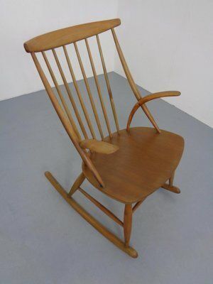 Furniture Iw3 Rocking Chair By Illum Wikkelsø For Niels Eilersen, Denmark, 1950s photo
